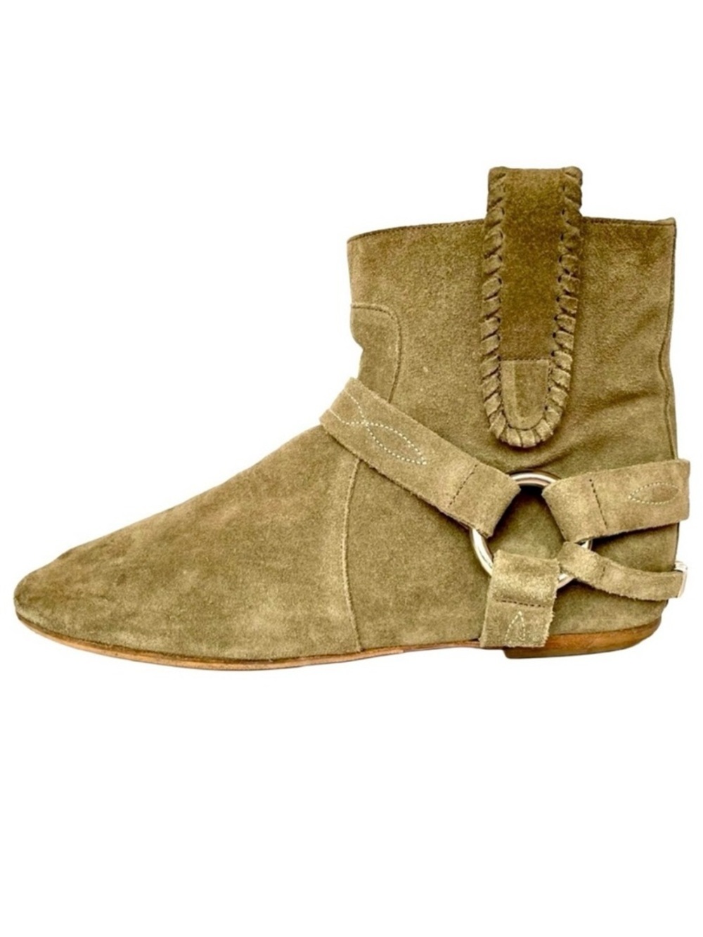 Isabel Marant Etoile Ralf Harness Suede Boots Olive EU 38 Boho Western
